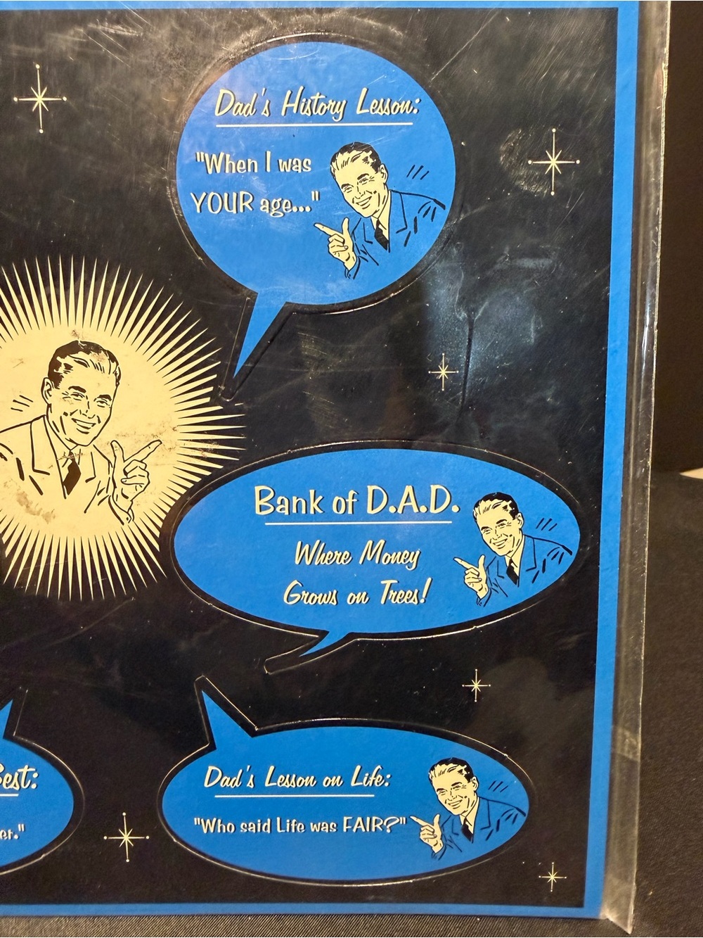 Father Knows Best Blue Retro Quote Magnet Set - - Picture 3 of 4